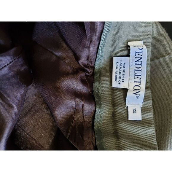 Pendleton Women's Wool Dress Pants Green Olive Size 10 High Rise Formal - Picture 4 of 7